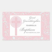 バプテスマ素晴らしースピックスレースパーソナライズされた 長方形シール (正面)