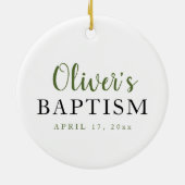 バプテスマ素朴グリーナリークロスセラミックオーナメント セラミックオーナメント (裏面)