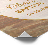 バプテスマ素朴スサンフラワーウッドフローラウェルカムサイン ポスター (角)