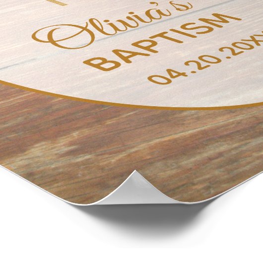 バプテスマ素朴スサンフラワーウッドフローラウェルカムサイン ポスター (角)