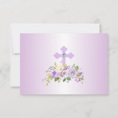 バプテスマ聖体確認ガールパープル写真 サンキューカード (裏面)