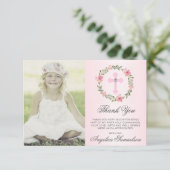 バプテスマ聖体確認少女フローラ写真 サンキューカード (スタンド正面)