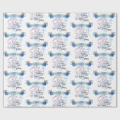 バプテスマ聖霊ボーイズブルーホワイトクロス鳩 ラッピングペーパー (フラット)