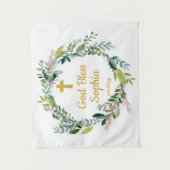 バプテスマ背景装飾ガールボーイゴッドブレス タペストリー (正面)