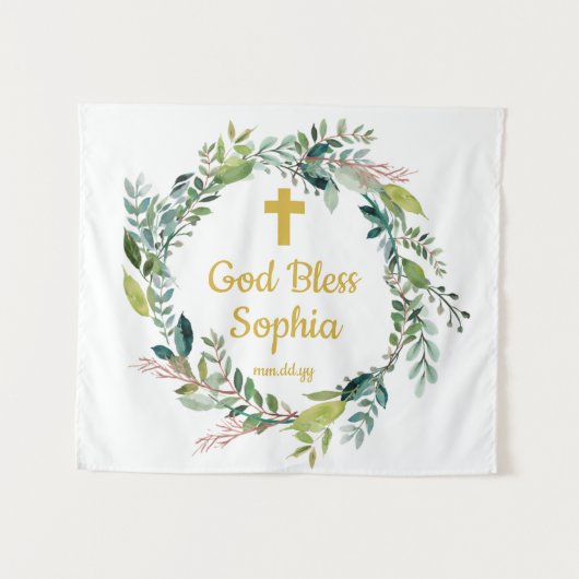 バプテスマ背景装飾ガールボーイゴッドブレス タペストリー (正面(横))