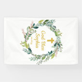 バプテスマ背景装飾ガールボーイゴッドブレス 横断幕 (横)