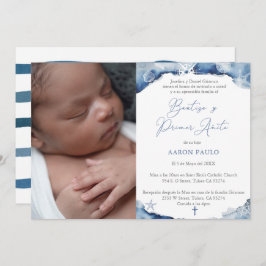 バプテスマ航海のス1歳の誕生日ヒスパニックバウティスモ 招待状
