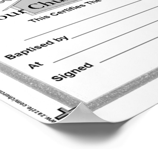 バプテスマ証明書複製可能なマスターコピー ポスター (角)
