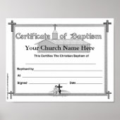 バプテスマ証明書複製可能なマスターコピー ポスター (正面)