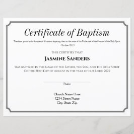 バプテスマ証明書