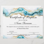 バプテスマ証明書，ベビー献身 (正面/裏面)