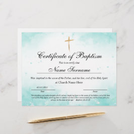 バプテスマ証明書，ベビー献身