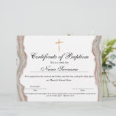 バプテスマ証明書，ベビー献身 (スタンド正面)