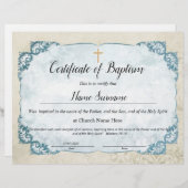 バプテスマ証明書，ベビー献身 (正面/裏面)