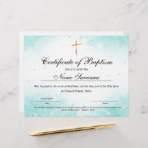 バプテスマ証明書，ベビー献身