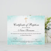 バプテスマ証明書，ベビー献身 (スタンド正面)