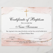 バプテスマ証明書，ベビー献身 (正面)