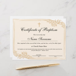 バプテスマ証明書，ベビー献身