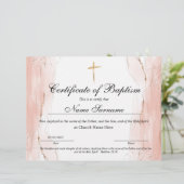 バプテスマ証明書，ベビー献身 (スタンド正面)