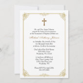 バプテスマ賛美ザーイエズピンクブルーフローラ 招待状 (正面)