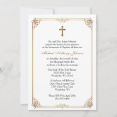 バプテスマ賛美ザーイエズピンクブルーフローラ 招待状 (正面)