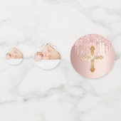 バプテスマ赤面バラ金ゴールドドリップフォトガール コンフェッティ (裏面)