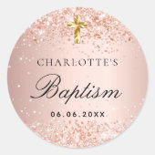 バプテスマ赤面バラ金ゴールド名ガール ラウンドシール (正面)