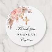 バプテスマ赤面パンパスグラス感謝していが交差する フェイバータグ (正面)