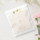 バプテスマ赤面ピンクデリケートフローラレース フェイバーバッグ (封をした状態)