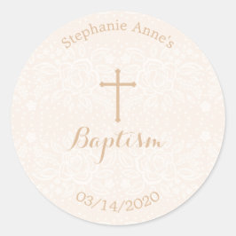 バプテスマ赤面ピンクデリケートフローラレース ラウンドシール