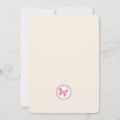 バプテスマ赤面ピンクデリケートフローラレース 招待状 (裏面)