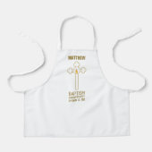 バプテスマ金ゴールド十字記念日パーソナライズされた エプロン (正面)