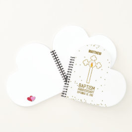 バプテスマ金ゴールド十字記念日パーソナライズされた ノートブック