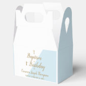 バプテスマ1歳男の赤ちゃんブルー金ゴールドユー フェイバーボックス (オープン)