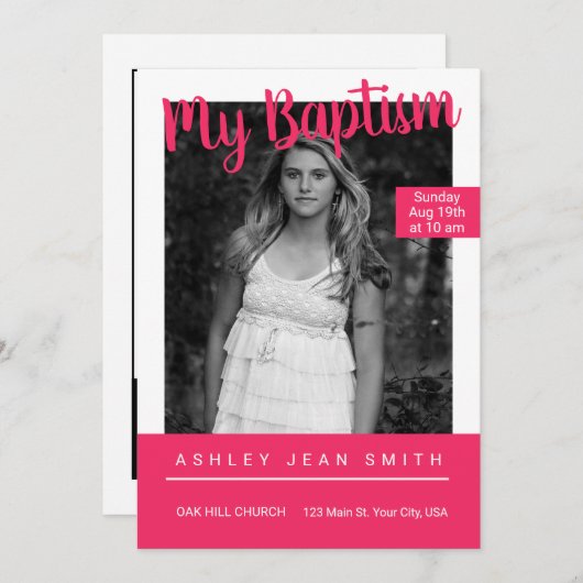 バプテスマ10代のス誌 招待状 (正面/裏面)