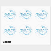 バプテスマ2コリント5:17キリスト・イエス・キリストに新しくなった ラウンドシール (シート)