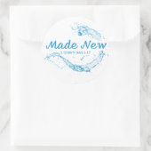 バプテスマ2コリント5:17キリスト・イエス・キリストに新しくなった ラウンドシール (バッグ)