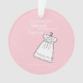 バプテスマ・ガウン・オン・ピンクパーソナライズされた オーナメント (正面)
