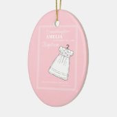 バプテスマ・ガウン・オン・ピンクパーソナライズされた セラミックオーナメント (左)