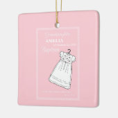バプテスマ・ガウン・オン・ピンクパーソナライズされた セラミックオーナメント (左)