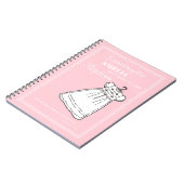 バプテスマ・ガウン・オン・ピンクパーソナライズされた ノートブック (左側)