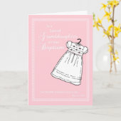 バプテスマ・ガウン・オン・ピンク カード (黄色い花)