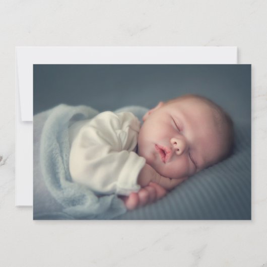 バプテスマ《キリスト教》洗礼式や命名式の葉ほこりっぽい青い写真 サンキューカード (裏面)