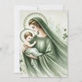 バプテスマ《キリスト教》洗礼式や命名式アイリッシュグリーンケルト十字 招待状 (裏面)