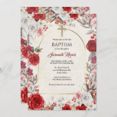 バプテスマ、《キリスト教》洗礼式や命名式エレガント、男女兼用、 招待状 (正面/裏面)