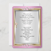 バプテスマ《キリスト教》洗礼式や命名式ガールズクロスピンクパール2 招待状 (裏面)