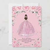 バプテスマ《キリスト教》洗礼式や命名式ガールピンクフローラシルバークロス 招待状 (裏面)