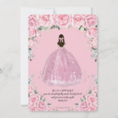 バプテスマ《キリスト教》洗礼式や命名式ガールピンクフローラ金ゴールドクロス 招待状 (裏面)
