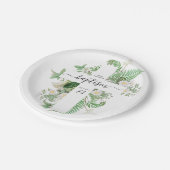 バプテスマ《キリスト教》洗礼式や命名式クロスグリーン男女兼用リー ペーパープレート (アングル)