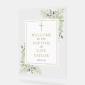 バプテスマ《キリスト教》洗礼式や命名式グリーンリーウェルカムサイン アクリルサイン (傾斜)